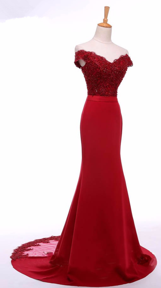 Custom Made Cap Sleeve Burgundy Dark Red Mermaid Evening Dresses Beaded Sequin 2016 Vestidos De Festa Long Prom Dress