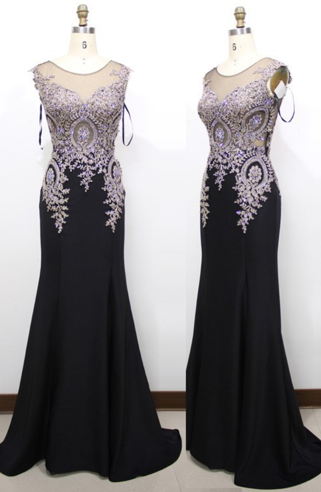 Embroidery Mermaid Evening Dress See Through Top Evening Gowns Sexy Party Dress Formal Dresses Plus Size Summer Style