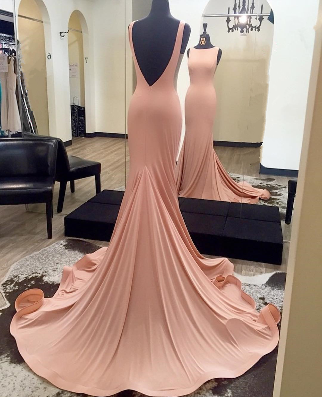 Pink Prom Dress,mermaid Prom Dresses,sexy Long Evening Dresses,prom Dress  2017,backless Formal Gowns