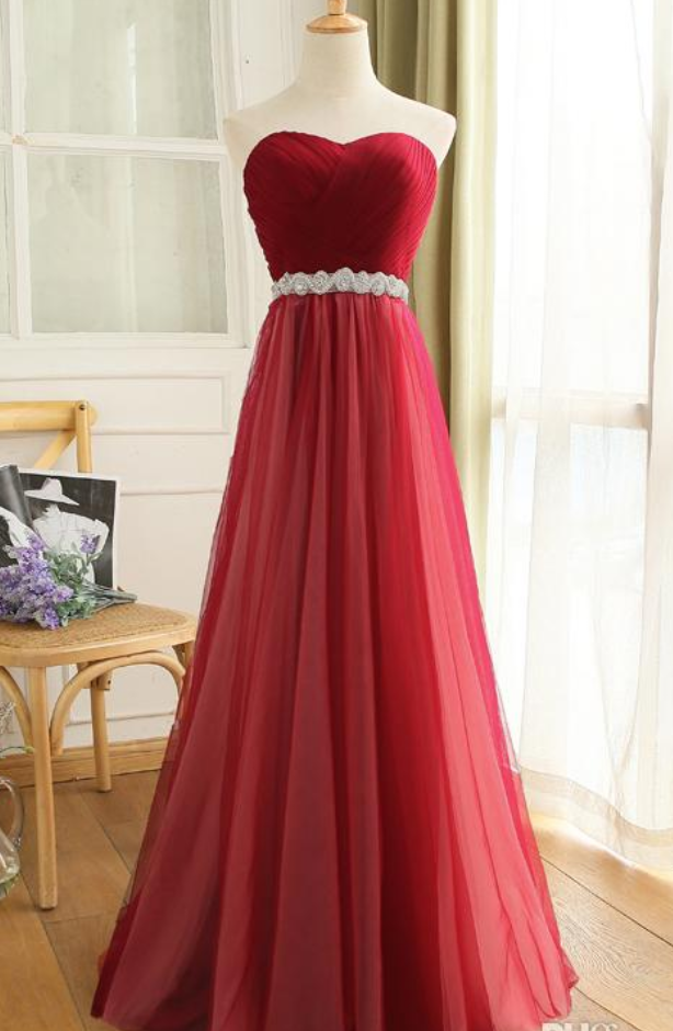 Beaded Sweetheart Long Soft Tulle Evening Dress Lace Up 2017 Long Prom Dress Real Photo