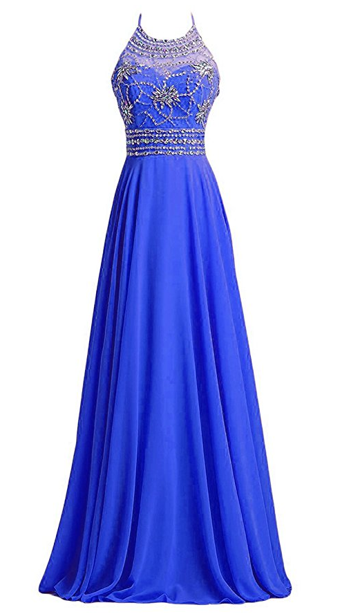 Real Sample Sexy Crystals Prom Dresses Royal Blue Evening Party Gowns Sweep Train Sexy Custom Made Hottest