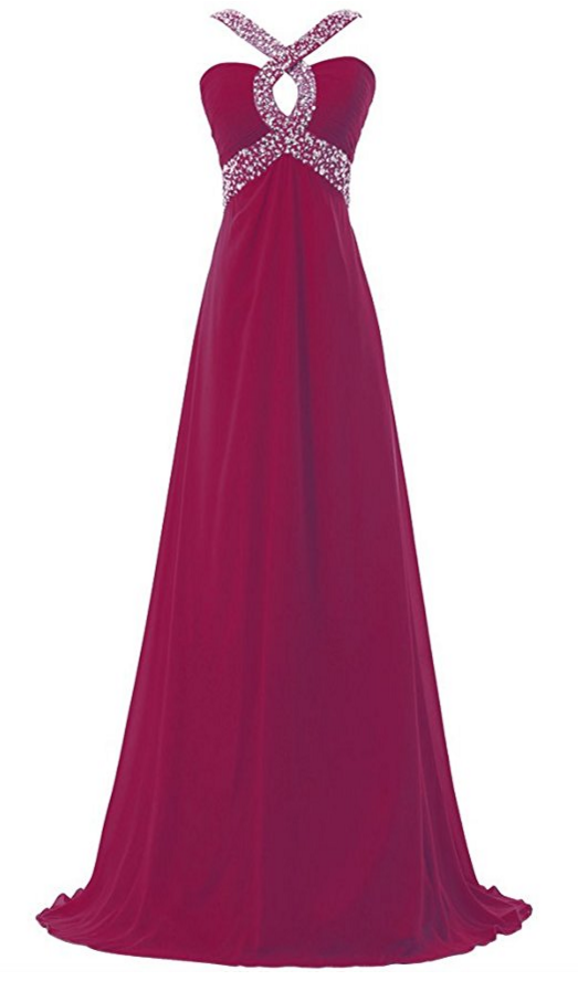 Evening Gowns Chiffon Beaded Prom Bridesmaid Dresses