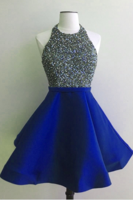 Halter Prom Dress,sequins Dress,short Prom Gowns,sequins Homecoming Dress,sparkly Dress
