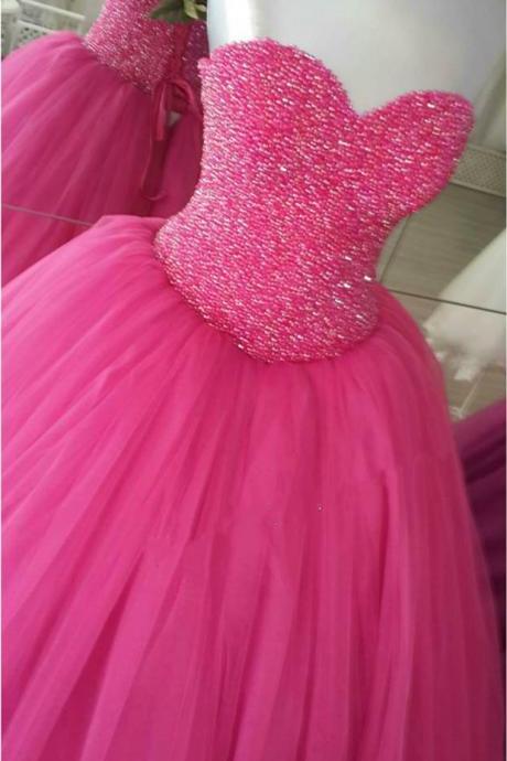 Pink Ball Gowns Prom Dress,Sweetheart Dress,Pink Quinceanera Dresses,Sweet 16 dresses