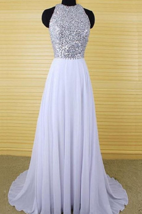 ,custom Sequins Chiffon A-line Formal Dress For Women Evening Gowns