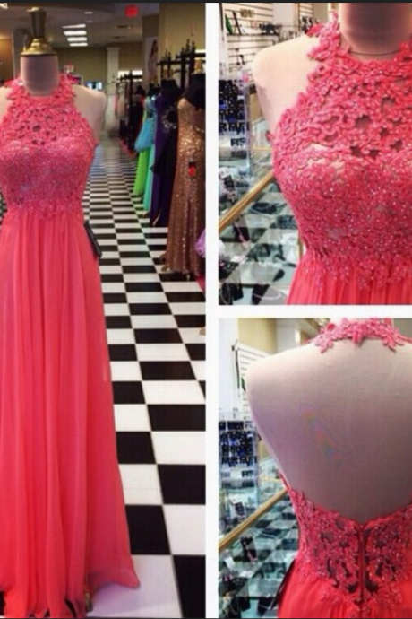 Charming Backless Prom Dresses,open Backs Prom Gown,chiffion Evening Gowns,evening Dress