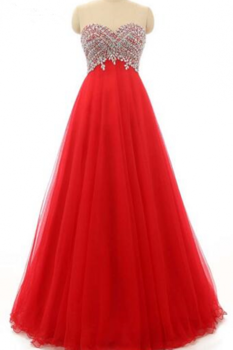 Red Fashion Model Sleeveless Dress Sexy Beaded Ball Prom Dress Floor Length Cocktail Dress