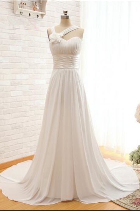 White Long Prom Dress Bandage Party Gown A-line Slim Floor Length Chiffon Bridesmaid Dress Fashion Waist Prom Dresses