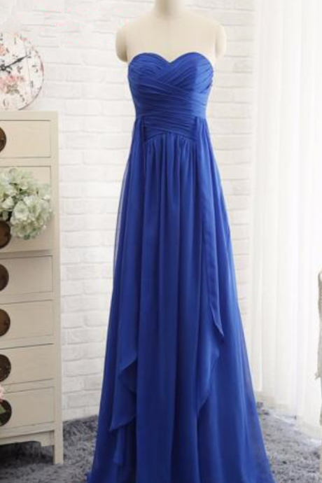 Fashion Sapphire Blue Evening Dress Sexy Bra Bridesmaid Dress Irregular Long Prom Dresses
