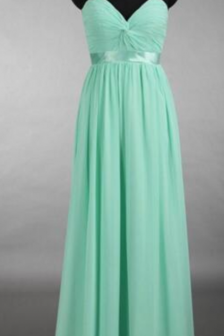 Green Simple Fashion Bra Bridesmaid Dress Fashion Women Chiffon Floor Length A-line Prom Dress Cocktail Dress