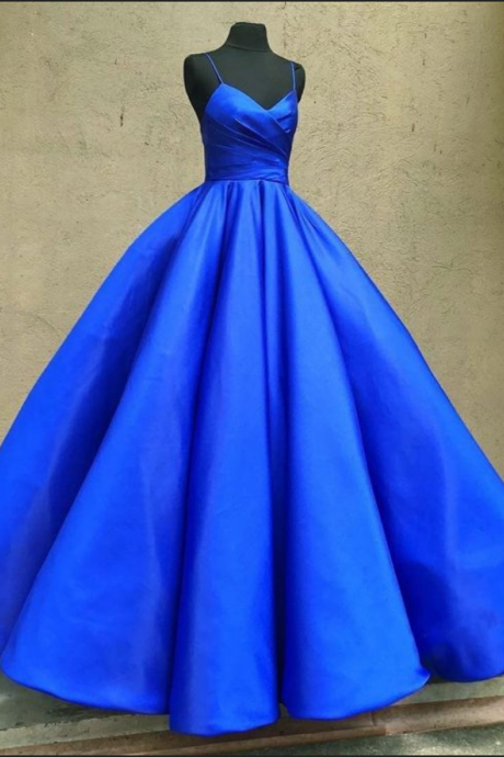 Spaghetti Straps Royal Blue Prom Dress Formal Occasion Dress
