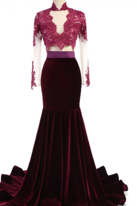 Come To The Luxury Party Ball Gown Beading The Full-length Velvet Gown With A Long Velvet Dress