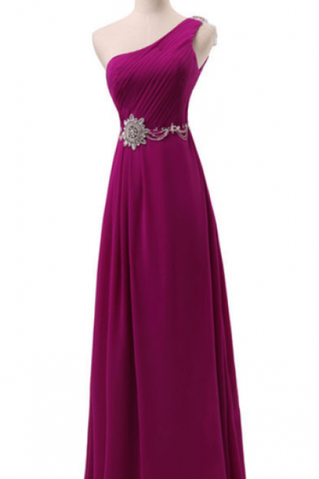 Party Evening Long Dress Elegant Shoulder Chiffon - Chiffon - Knit Crystal Evening Dress