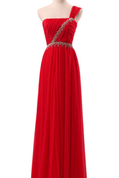 The Evening Gown Of The Handsome Party -estilo Chiffon Chiffon Shoulder. The Party Dress,