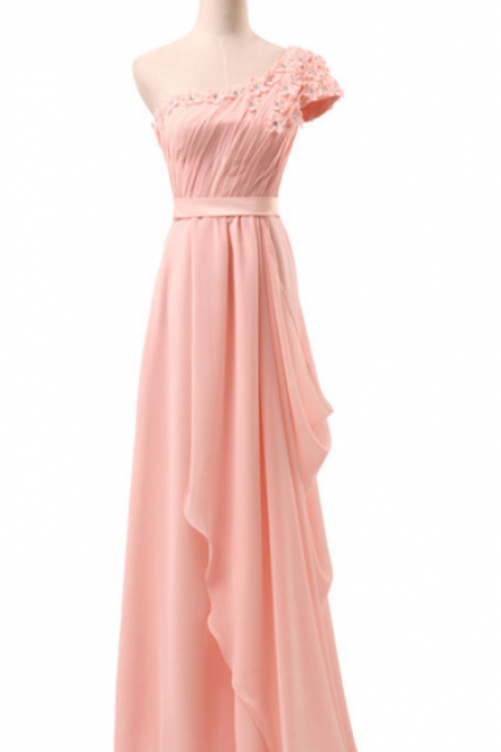 The Handsome Evening Gown With A Chiffon Gown, The Dress With A Formal Wedding Dress