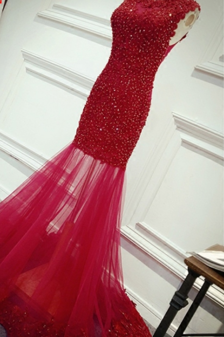 The Red Bow Mermaid's Evening Party Dress Accentuate The Woman's Only Formal Evening Gown In A Formal Evening Gown