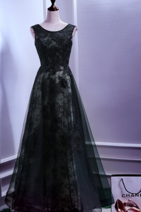 The Long Black Lace Pajama Party Wears A Sexy Beauty Backless Formal Dress Ball Gown For The Trade