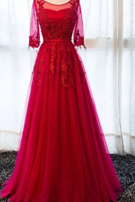 The Long Sleeve Dress Of Red Long Sleeve Dress Evening Gown Evening Gown Of Formal Dress Ball Gown