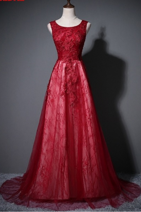 Red Lace Wears The Evening Dress Of The Formal Prom Evening Gown Of The Beauty Of Party A's Evening Dress