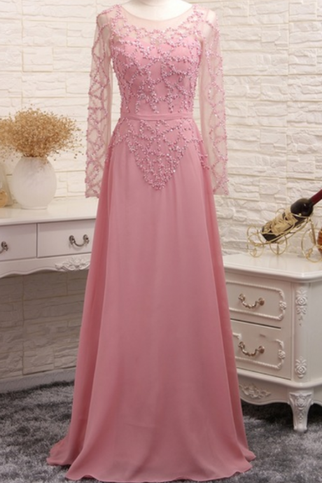 Long Sleeve Luxury Dubai Arab Women's Evening Party Dress For The Evening Party Dress Wedding Gown For