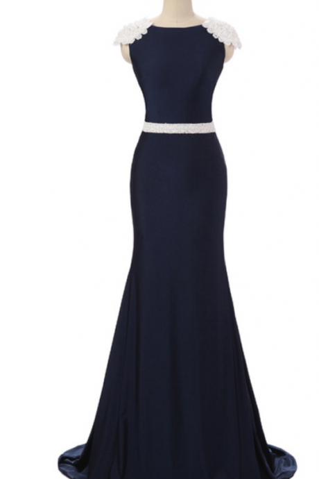 The Dark Blue Gown Of The Long Gown Of The Merman Evening Dress