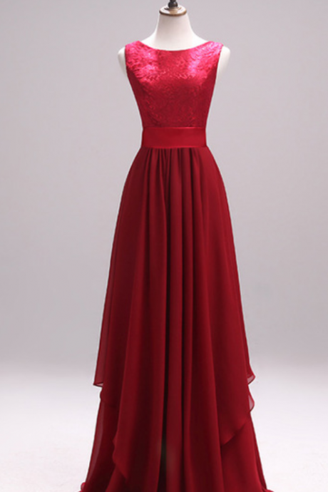 Elegant Women's Vintage Chiffon With A Floor-length Evening Gown