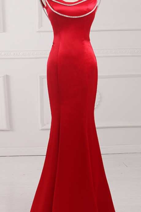 The Red Mermaid Dress Designer And Other Floor Evening Dress Custom Ball Gown Evening Gown