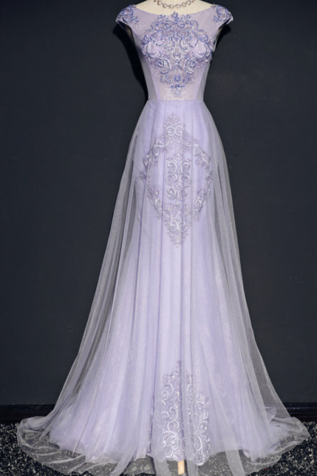 Bright Downy Elegant Purple Lilacs Lavender Spectacular Length Long Dress Formally Women Evening Dresses
