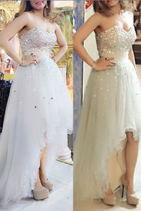 Sweetheart Beading Sweep Train Tulle Prom Dresses Prom Gowns,prom Dresses