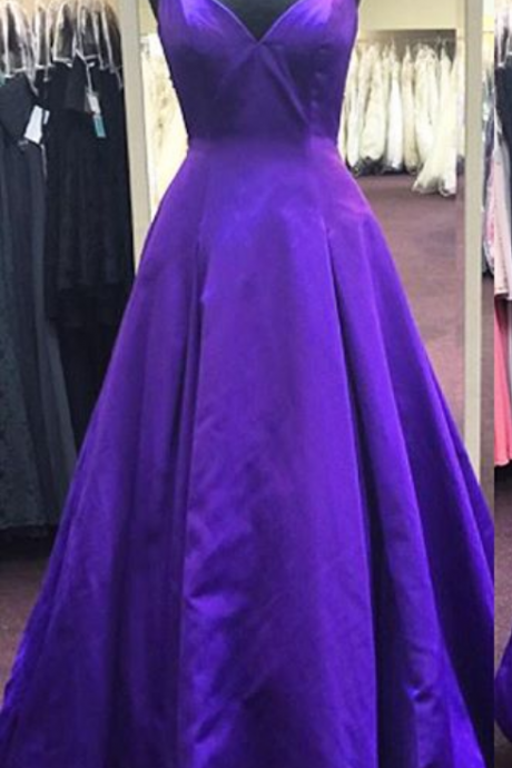 Purple Taffeta Prom Dresses Long A-line Evening Dresses Cap Sleeves Formal Gowns Sexy Beaded Party Pageant Dresses