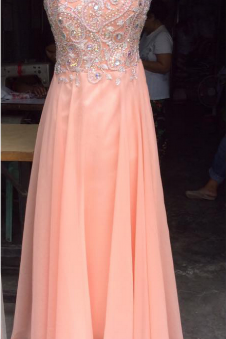 Pink Chiffon Ball Diamond Dress Party Dress For Girls Party Dress