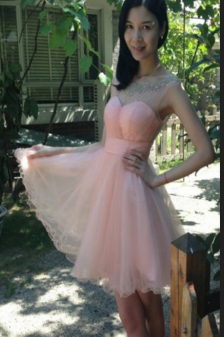 Pearl Pink Transparent Take Home Dress, Lane Homecoming Dress, Lovely Homecoming Dress, Homecoming Dress