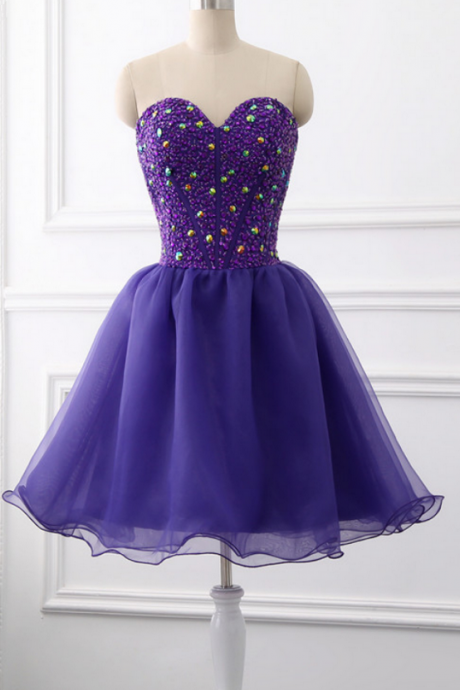 The Image Of Real Amethyst Dress Dear Short Sleeveless Top Pearl Party Homecoming Dress