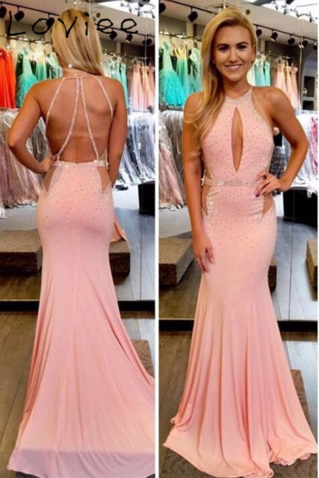 Stunning Prom Dress,pink Prom Gowns, Long Evening Gowns For Teens