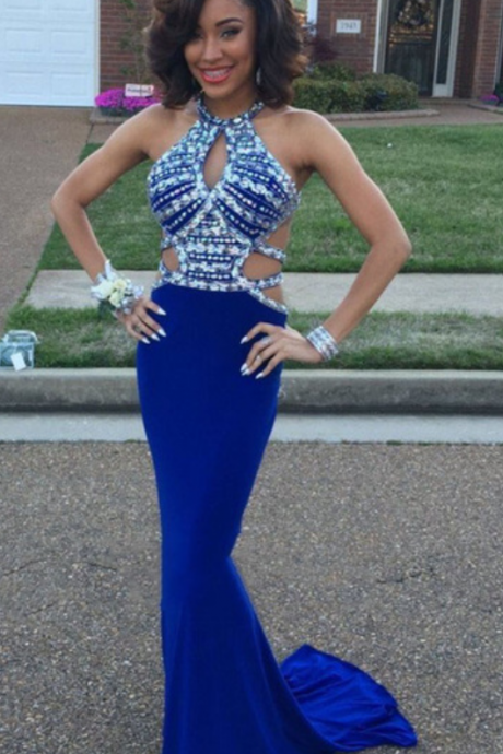 Royal Blue Evening Dress, Sexy Mermaid Prom Dresses, Long Prom Gown For Party