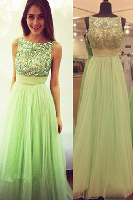 Prom Dress,mint Green Prom Dress,backless Prom Dress,sexy Prom Dress,modest Prom Dress,tulle Prom Dress