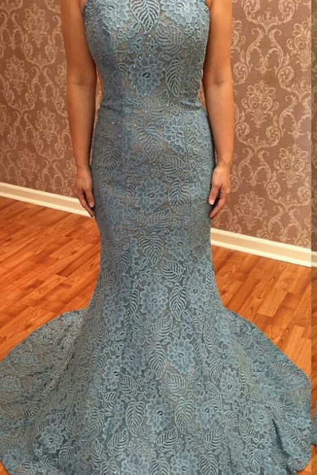 Long Dress Prom Dresses,evening Gowns,lace Prom Gowns,blue Prom Gowns, Style Fashion Prom Gowns