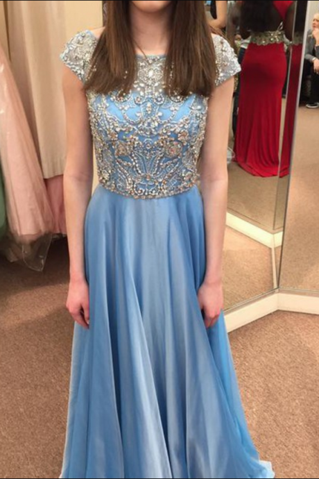Blue Sexy Prom Dress, Long Prom Dress, Prom Dress, Formal Prom Dress ,chiffon Prom Dress