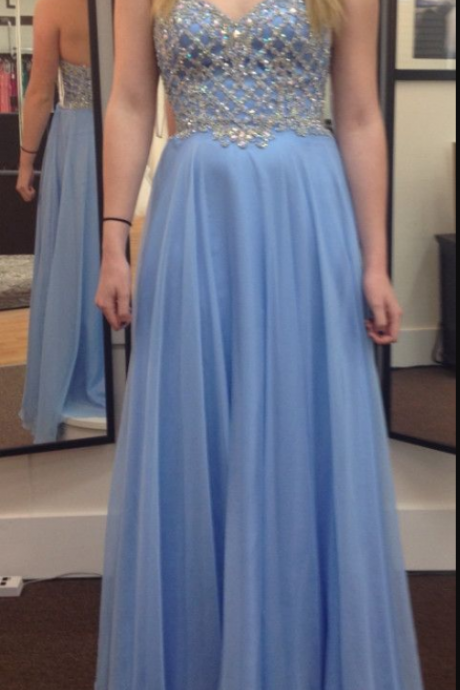 Prom Dress Evening Dress Prom Gowns, Formal Women Dresses,chiffon Party Dress,blue Prom Dresses