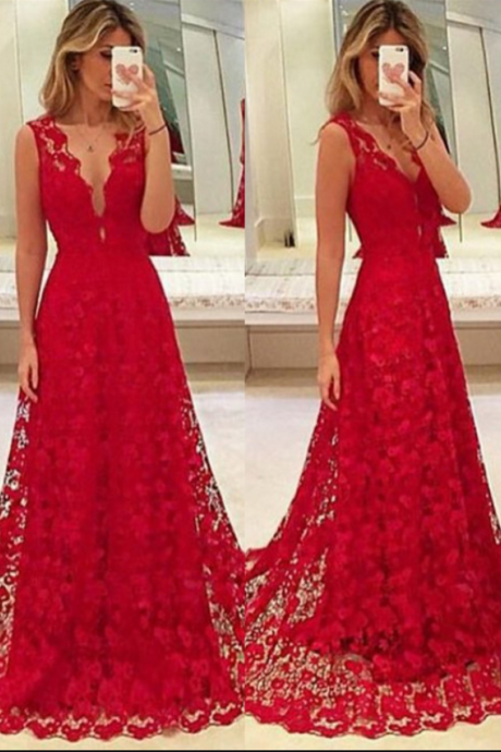 Prom Dress Evening Dress Prom Gowns, Formal Women Dresses,red Party Dress,