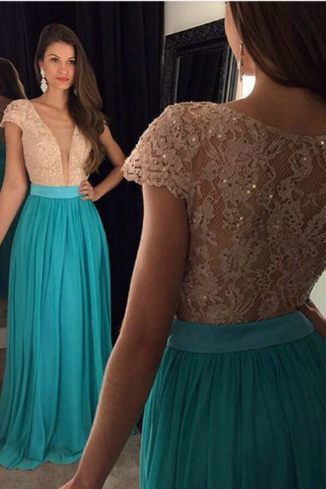Prom Dress Evening Dress Prom Gowns, Formal Women Dresses,blue Party Dress, Lace Evening Dresses