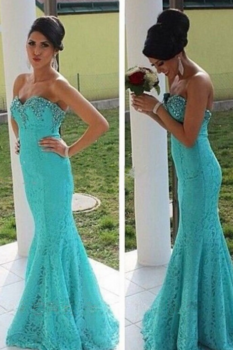 Modest Mermaid Lace Prom Dresses,sweetheart Prom Dress 2018,formal Women Evening Gowns,banquet Dress