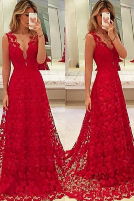Prom Dress Evening Dress Prom Gowns, Formal Women Dresses,red Party Dress , Prom Dress ,2018 Fashion,custom Made