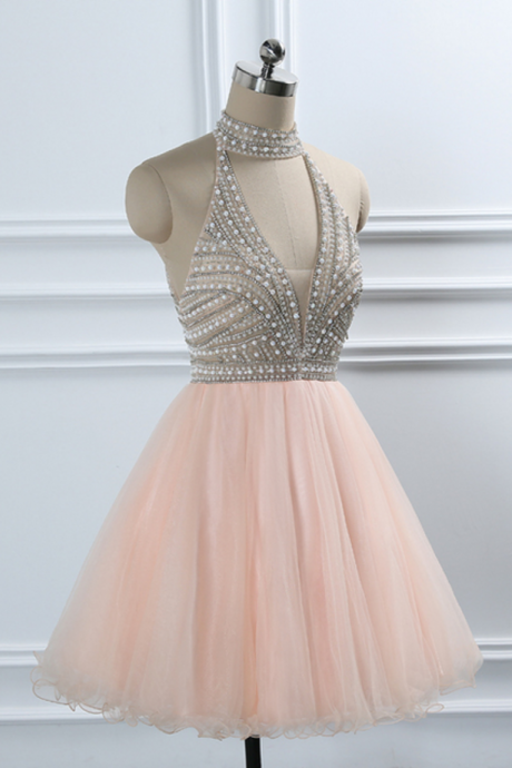 Crystal Beading Homecoming Dresses European Sweet Formal Prom Party Graduation Dress Gowns For Weddings