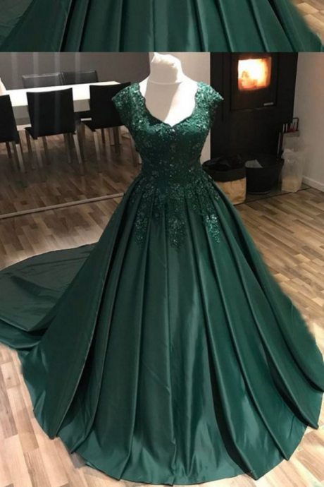Dark Green Prom Dresses,modest Prom Dress,green Quinceanera Dresses,green Ball Gown Dresses,green Wedding Dresses