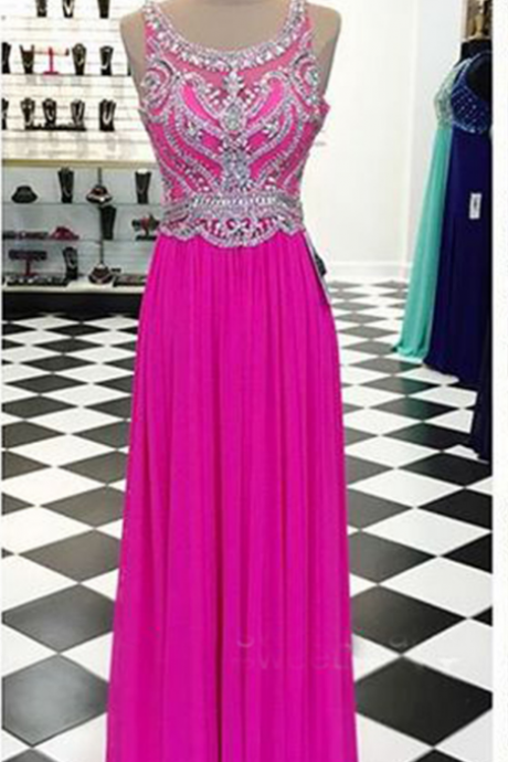 ,sexy Prom Dress,stunning Rosy Beading Brand Floor Length A-line Evening Dress, Sequins Senior Prom Dress, Bridal Dress