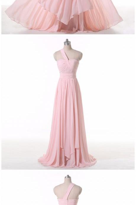 Long Prom Dress, Mermaid Evening Dress,muestra Verdadera Una Línea Una Gasa Piso-longitud Vestido De Fiesta Largo Rosa Formal Vestido De Noche