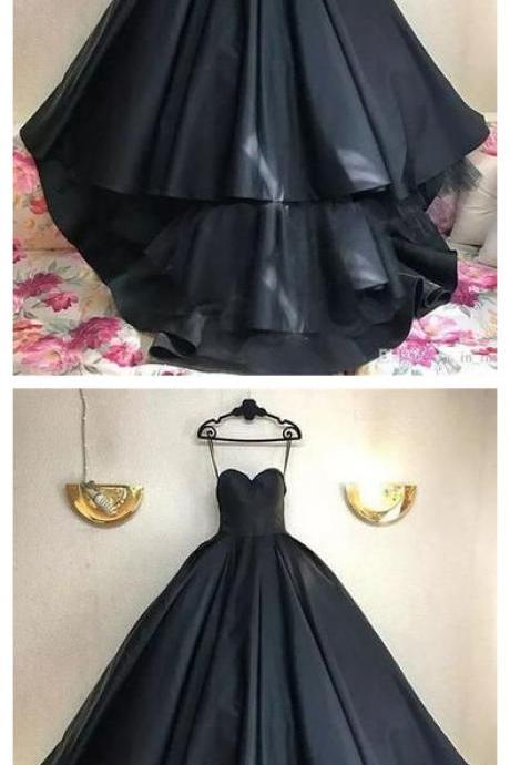 Black Prom Dresses, Ball Gown ,sweetheart Sweep Train Sexy Prom Dress ,long Evening Dress , Party Dresses, Long Prom Dress,graduation Dress