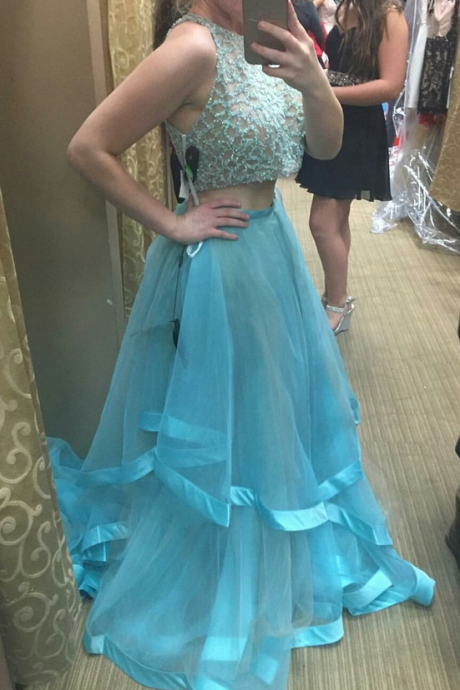 Two-piece Prom Dress With Beading