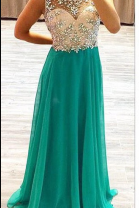 Custom Made High Quality Formal Dress With Beading,a Line Long Formal Dress,dress For Prom,dress ,rhinestone Prom Gowns,charming Party Dress